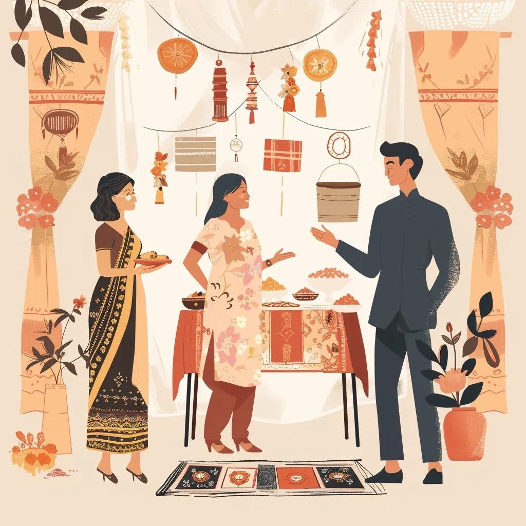 Wedding planner facilitating a multicultural wedding with diverse cultural elements and collaboration