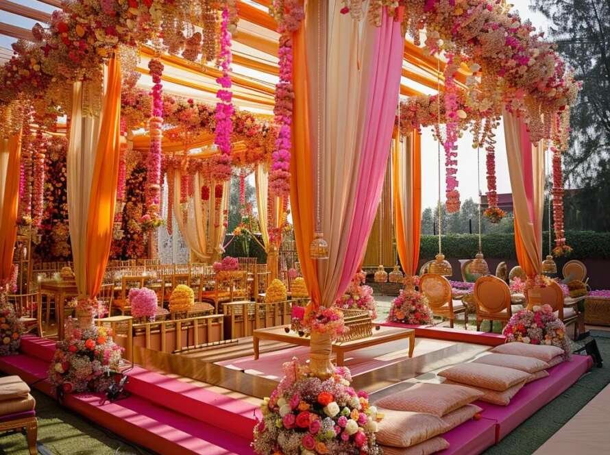 Elegant Indian wedding setup showcasing affordable planning options