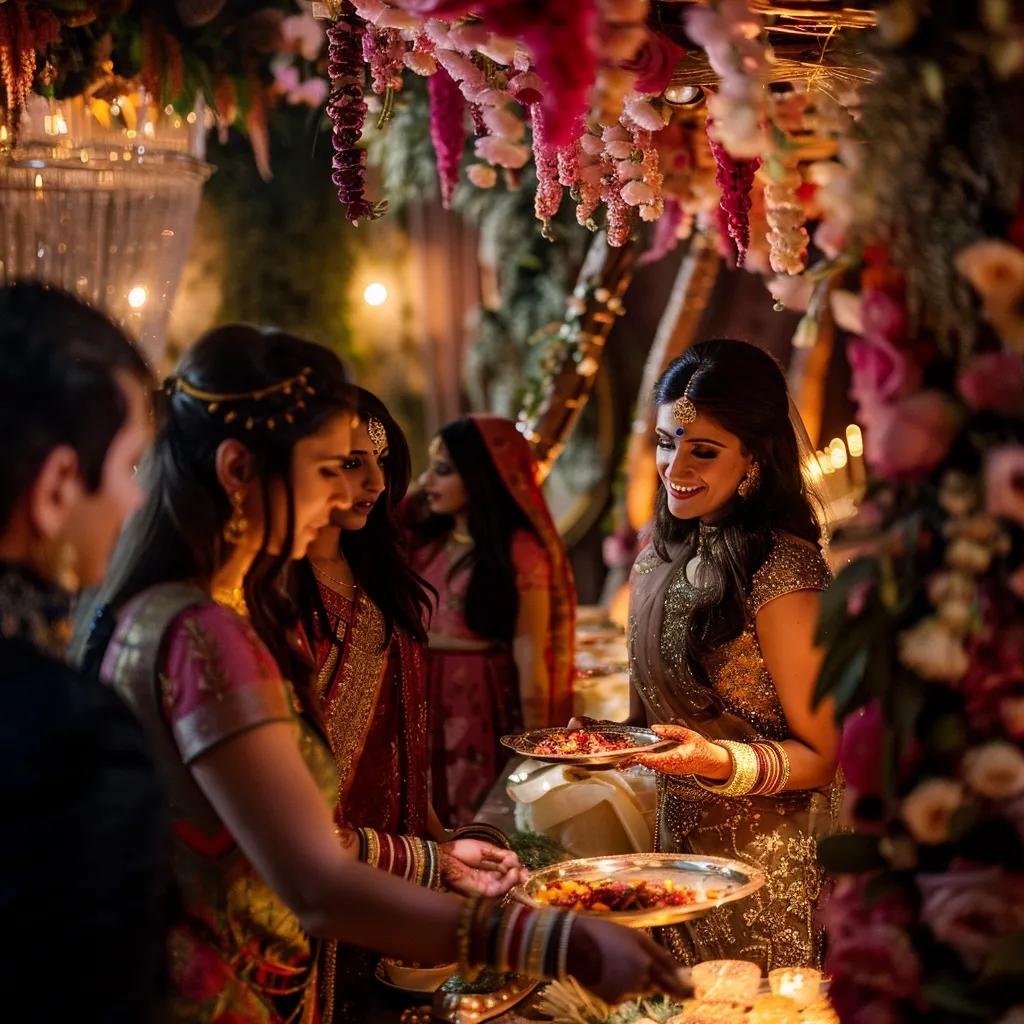 Wedding planner coordinating with vendors for an Indian wedding
